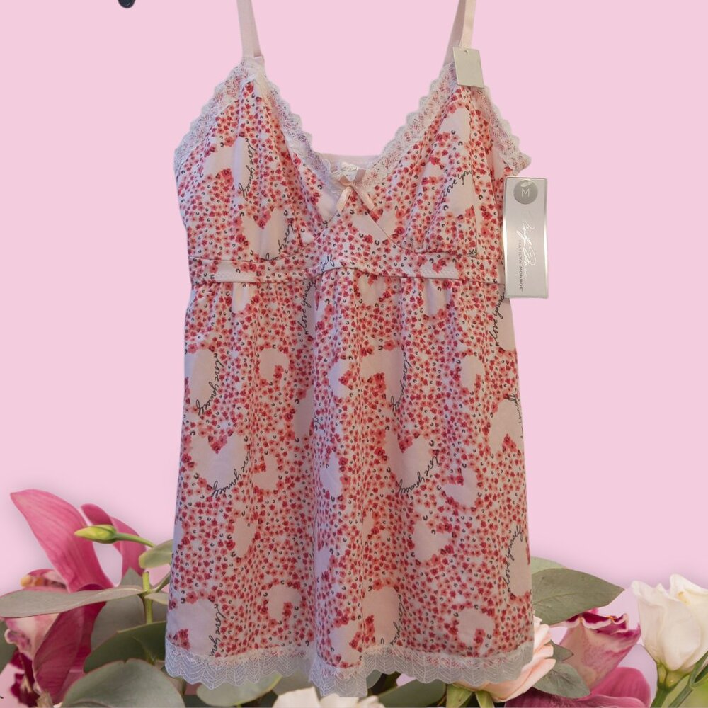 Marilyn Monroe Lace Trim Floral Pajama Set Size M